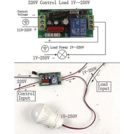 Module de télécommande 220 V 10 A 433 MHz/315 MHz, télécommande 110 V commutée, ventilateur universel avec éclairage LED (1/4)