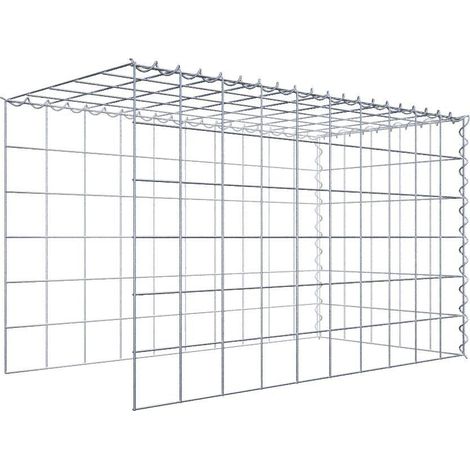 Gabiondeco - Gabion - Element de prolongation en hauteur et en longueur 100 cm x 60 cm x 50 cm (L x H x P). maille 10 x 10 cm. Spirale. Attention il manque deux gri... (1/5)