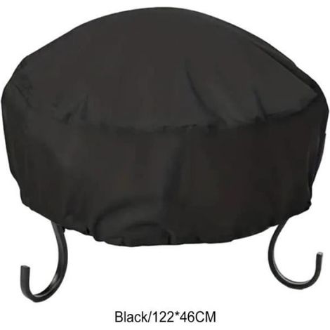 Round Barbecue Grill Dustproof Cover Oxford Cloth Fire Pit Cover Fire Rainproof Sunscreen Cover Outdoor Yard BBQ Supplies (1/3)