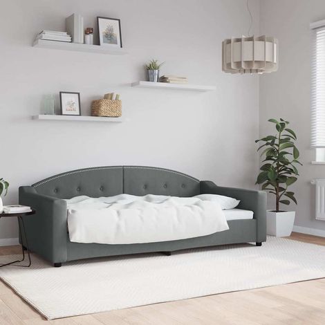 Day Bed without Mattress Dark Grey 90x190 cm Single Fabric vidaXL