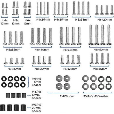 Kit de vis et accessoires de montage pour bande TV (gris argenté) ( )