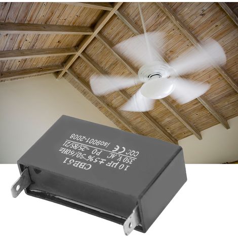 Condensateur de démarrage pour moteur de ventilateur CBB61, condensateur plastique 350 V CA, 10 µF ±5 %, 50/60 Hz (1/5)