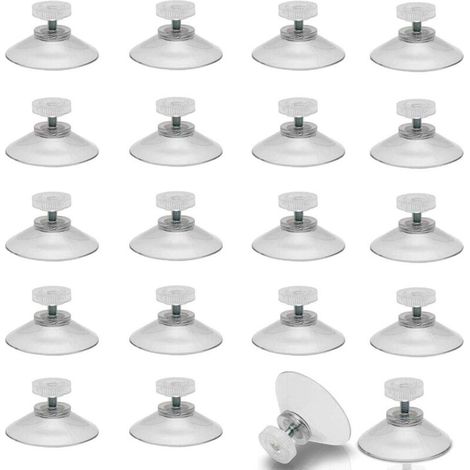 20pcs Ventouses de Fixation a Visser Avec Filetage M5, 40mm, Transparente œillets sans Crochets Vitre pour Oeillets Fenêtre Voiture Pare Brise Pare-Soleil Camping-car/van (1/5)