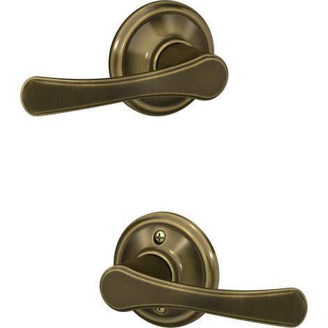 Poignée de porte d'entrée et de placard Laiton antique (1/5)