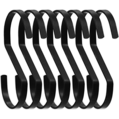 Crochet S - 10 cm Hauteur - Acier Chromé Noir - Pour Cuisine Salle De Bain Placard Rangement - Lot De 10