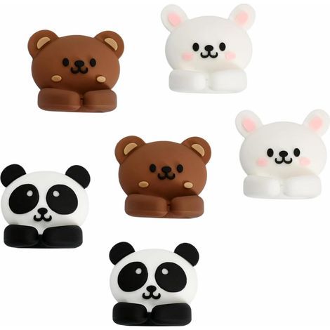 Lot de 6 Organisateur Cable Design Animal Clips Câble Supports de Câbles Auto-adhésif pour HDMI, Téléphone, USB, Maison et Bureau (1/5)