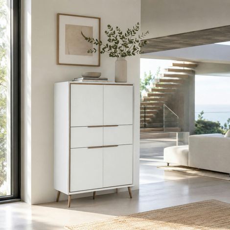 Buffet haut blanc 4 portes 2 tiroirs AVIO (1/4)