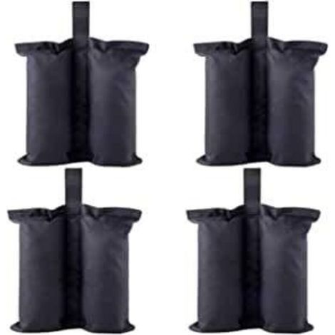 Sacs de poids pour abris instantanés robustes de qualité supérieure - Sac de sable pour pieds de tente, auvent pop-up - Sac de pieds lesté (taille M - 4, noir) (1/3)