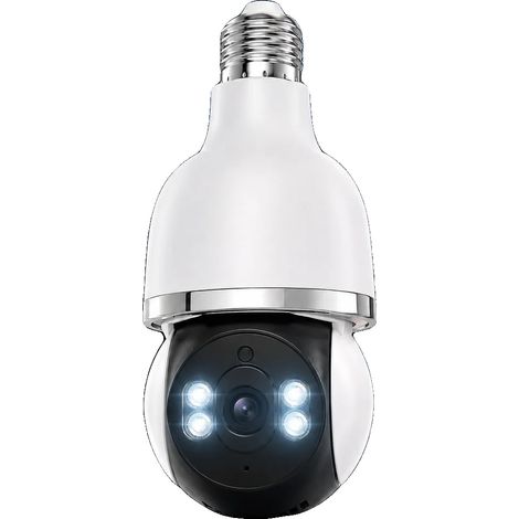 Telecamera di sicurezza intelligente, risoluzione 2 MP, WiFi (2,4 GHz), visione notturna a colori, compatibile con attacco E27, alimentazione di rete (1/5)
