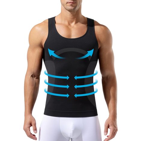 Men's Compression Tank Top Slimming Tee Shirt Slimming Underwear Undershirt Flat Stomach Bodybuilding Sport Top Body Shaper (1/5)