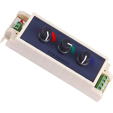 Molette de réglage RGB pour contrôleur LED monocanal et tricanal - Ajustement luminosité LED (rouge, vert, bleu) - Compatible 12-24 V (1/5)