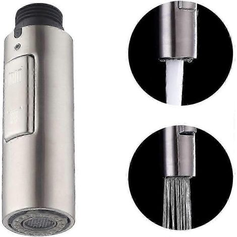 Robinet de cuisine de remplacement en acier inoxydable brossé SUS304 avec douchette (1/4)