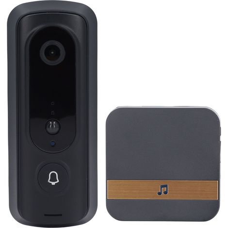 Sonnette vidéo sans fil WiFi 2,4 GHz, 1080p HD, vision nocturne, reconnaissance humaine par IA, communication bidirectionnelle, prise UE 90-260 V (1/5)