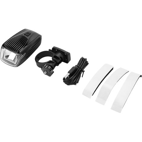Feu avant vélo LED rechargeable USB IPX5 étanche, phare cyclisme puissant (Noir) (1/5)