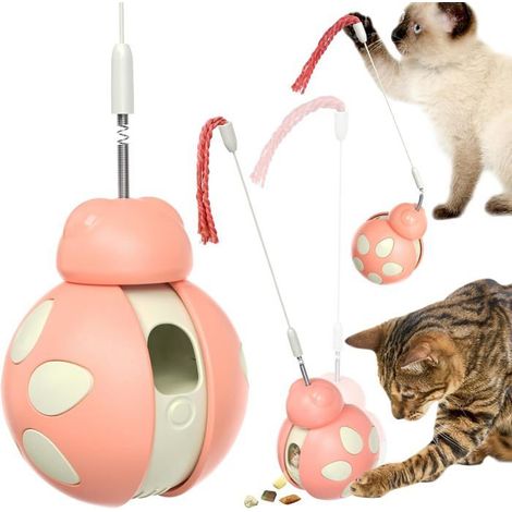Jouet Distributeur Croquettes Chat - Jouet Chat Interactif, Jouet pour Chat Interieur, Jouet Chaton Tumbler avec Baguette de Taquin (1/5)