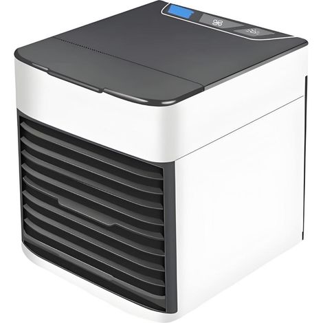 Ventilateur USB - Rafraîchisseur Humidificateur Purificateur D'Air - Bureau Chambre Voyage - 3 Vitesses - 8 W - 16x17x15 cm (1/5)