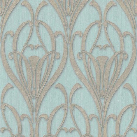 BRICOFLOR Papier peint Turquoise|Marron Couloir Chambre (à coucher) Salon - 10,05 x 0,53 m (1/5)