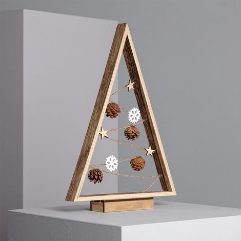 Sapin de Noël LED Golden à Piles Naturel (1/5)