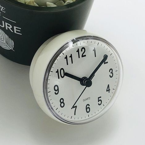 Mini réveil de douche – Résistant à l'eau – Numérique avec ventouse – Blanc (1/5)