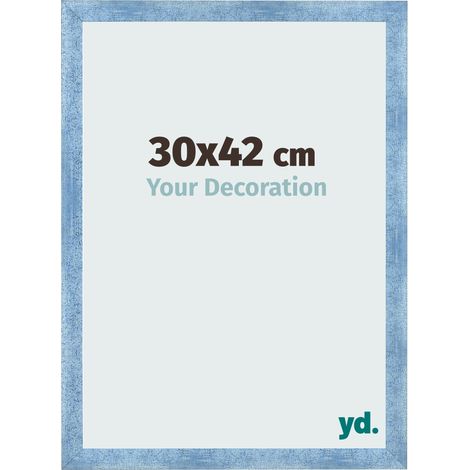 yd. - Cadre photo 30x42 - Bleu Brillant Patine - MDF - Pisa (1/5)