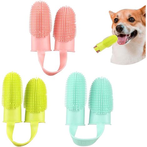 3 Pcs Brosse Dents Pour Chien Brosse Dents En Silicone Pour Chien Nettoyage Facile Des Dents Soins Dentaires Kit De Brosse Dents Pour Animaux D (1/5)