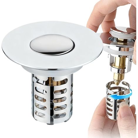 Waschbecken-Abflussfilter, verstopfungssicherer Edelstahl-Badezimmerboden und Waschbecken-Stopfen-Abdeckung, für Waschbecken, Wanne, Wanne, Wäscherei, Haus, Wohnung, Bar, Innenbereich, Wohnmobil, Balk