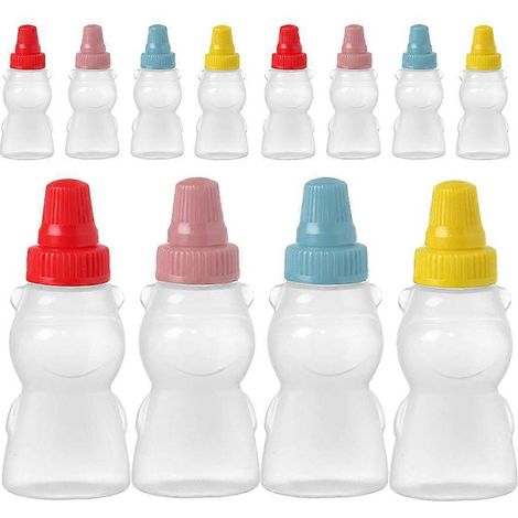Lot de 12 mini bouteilles de sauce soja et vinaigre, distributeur de sauce soja en forme d'ours, récipient pour assaisonnement-7.80X3.30X3.30CM (1/5)