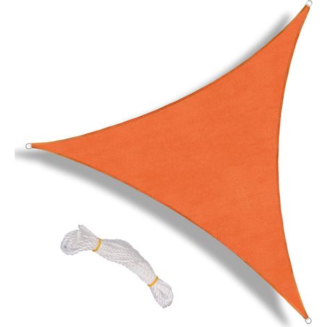 Voile d'ombrage en polyester Oxford orange rouge anti-UV 3x3m pour terrasse jardin parc pelouse (1/5)