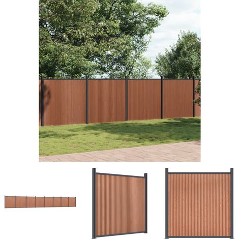 The Living Store Zaunelement Braun 1391x186 cm WPC - Zaunfelder