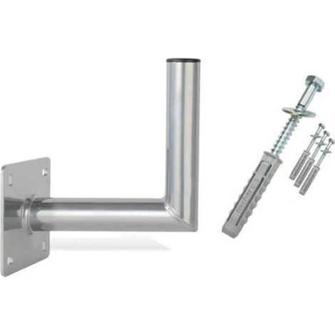 Support mural PREMIUMX 25 cm en aluminium certifié TÜV pour montage mural Montage pour bol, miroirs, antenne SAT TOP + Jeu de vis (1/4)