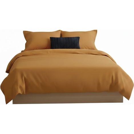 Housse de couette 220 x 240 cm Contemporain uni cumin (1/3)