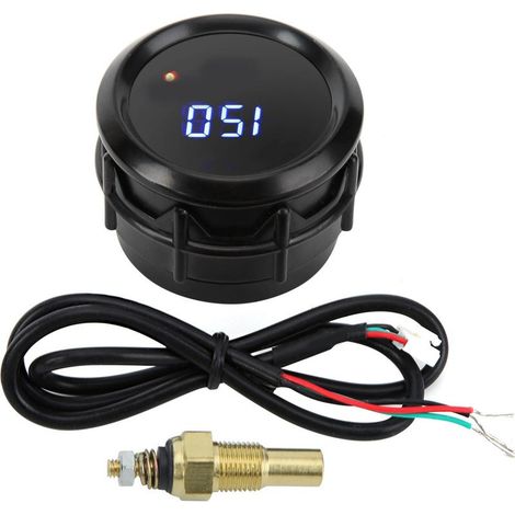 Thermomètre à huile 52mm avec sonde 40150℃, jauge numérique à affichage LED bleu (1/5)