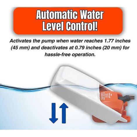 Interrupteur de commande à flotteur pour pompe de cale SEAFLO série 03, compatible avec les systèmes 12V/24V pour le contrôle automatique du niveau d'eau. (1/5)