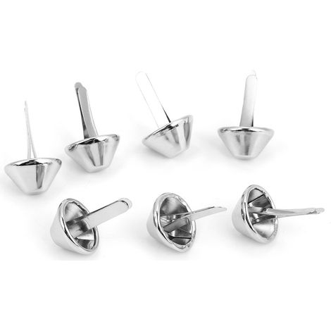 50 pointes coniques nickel 15 mm pour maroquinerie cuir, clous décoratifs sac à main, fournitures de sellerie (1/4)