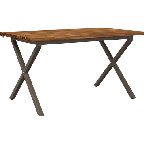 Live Edge Esstisch 140 x 80 x 75 cm Massivholz Akazie Natur vidaXL (1/5)