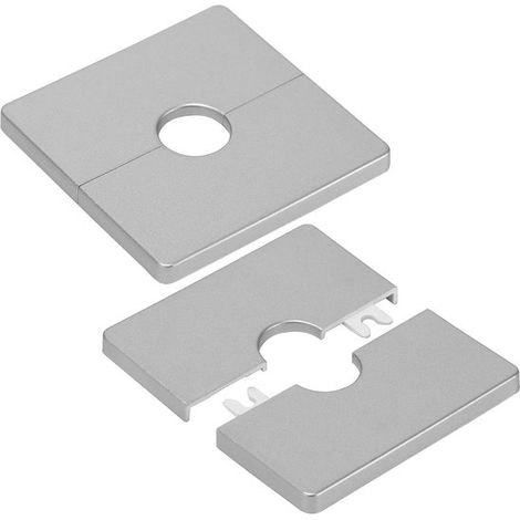 ABS-Wandplatte – 22 mm selbstklebend – geteilter Flansch – 86 x 86 mm – für Rohre und Kabel – einfache Montage – 2er-Pack – Silber – universell einsetzbar (1/5)