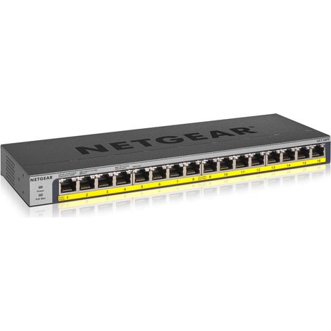 NETGEAR GS116PP No administrado Gigabit Ethernet (10/100/1000) Energía sobre Ethernet (PoE) Negro