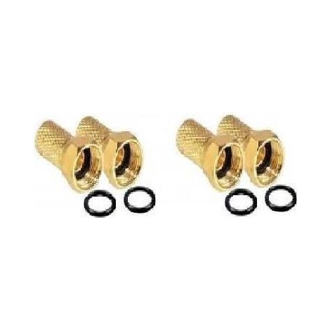 4 x FICHE F COULEUR OR GOLD 7 MM DORE AVEC JOINT TORIQUE HD ME