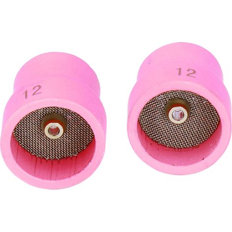 2Pcs Buse Céramique TIG 12/14 Lot Accessoires Torche WP9/17/18/20/25/26 (Rose) (1/5)
