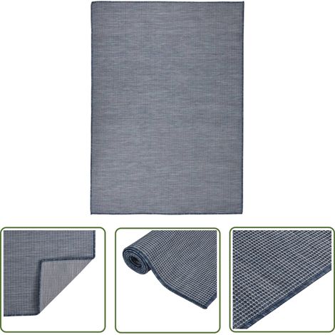 FIMEI Tapis à tissage plat d'extérieur 200x280 cm Bleu (1/5)