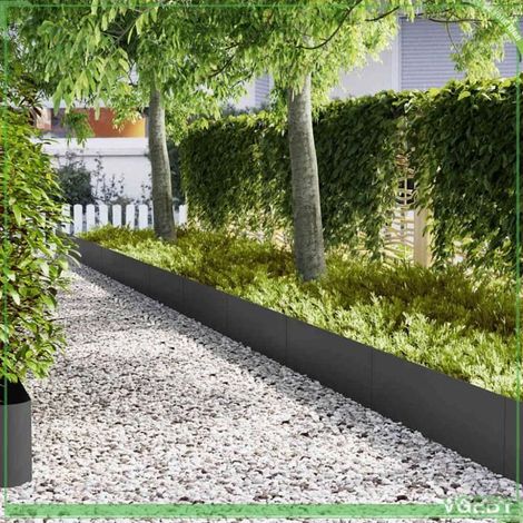 Bordure de Pelouse - ABI - 20 pcs - Acier laminé à froid - Noir - 100 x 0,05 x 30 cm (1/5)