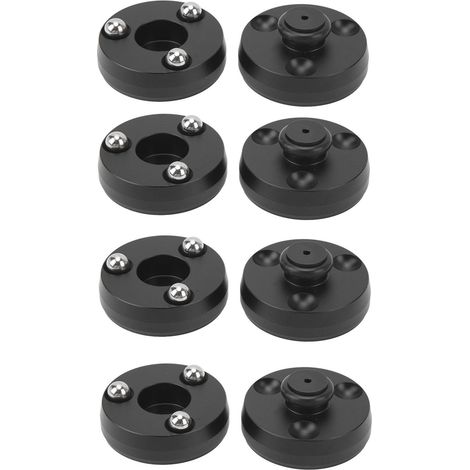 Antivibrationsfüße für HiFi-Lautsprecher, 39x24mm Aluminium mit Kugellagern - Dämpfer für Subwoofer, CD/DVD-Verstärker (IF4023B Schwarz)