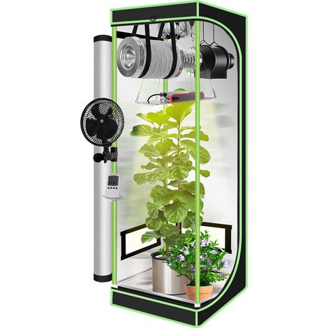 Randaco 60x60x140 cm Armario de cultivo Armario de cultivo para plantas de interior Cuarto negro Armario de cultivo Invernadero Armario de cultivo 600D