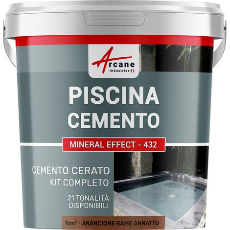 Kit microcemento color grigio topo per piscina in calcestruzzo - 16 m² Arancione Rame Annatto - ARCANE INDUSTRIES