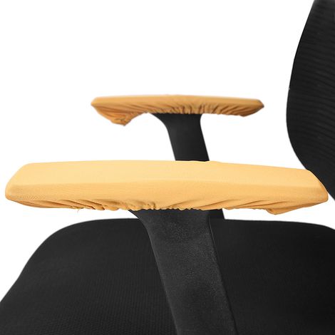 Protège-accoudoirs de chaise amovibles 2 pièces, housses élastiques dorées pour fauteuil de bureau, protège-bras réutilisables. (1/5)