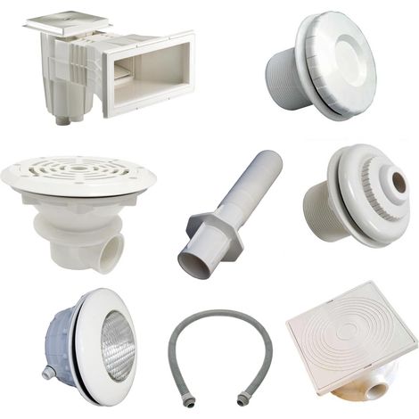 Kit pièces à sceller blanches pour piscines liner jusqu'à 8x4 m (1/2)