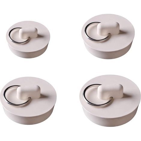 4 Stück Gummi-Abflussstöpsel mit Aufhängering, Küchen-Abflussstöpsel, Spülbeckenstöpsel, Badewannenstöpsel für Küche, Badezimmer, Badewanne, Waschbecken, Spüle (4 Größen)