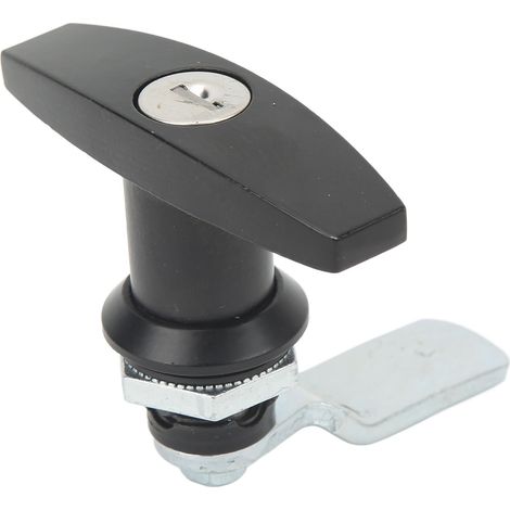 Serrure en T en Alliage de Zinc pour Remorque, Garage ou Coffre à Outils, Couleur Noir (1/5)
