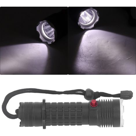 Torcia subacquea IPX8, impermeabile, super luminosa, a LED, ideale per immersioni in grotta. (1/5)