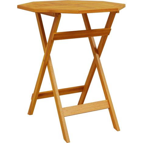 Table pliable de jardin Ø70x75 bois d'acacia massif (1/5)
